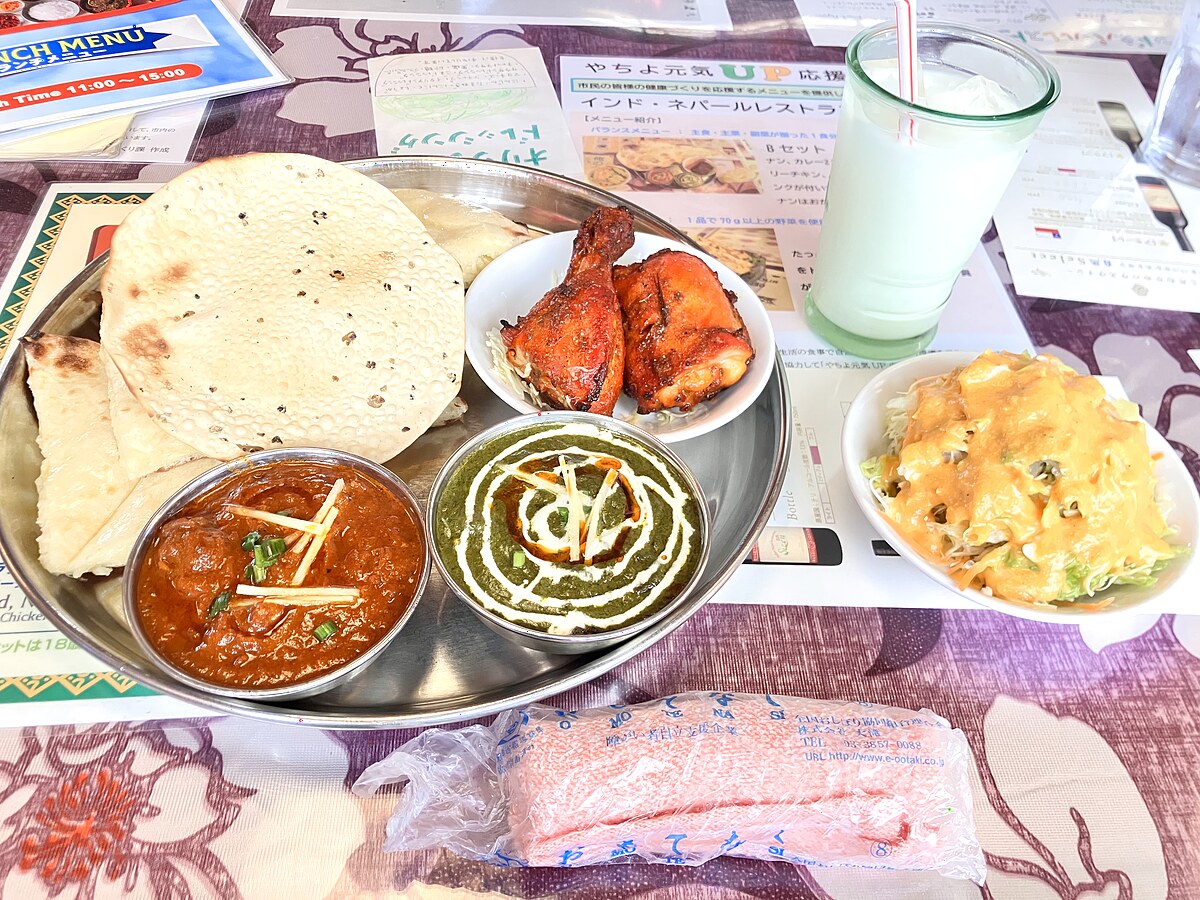 インド・ネパールレストラン自然のBセット タンドリーチキンとカレー2種